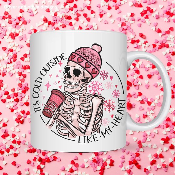 Valentines Day Mugs - Pink Skeleton - Picture 8 of 8
